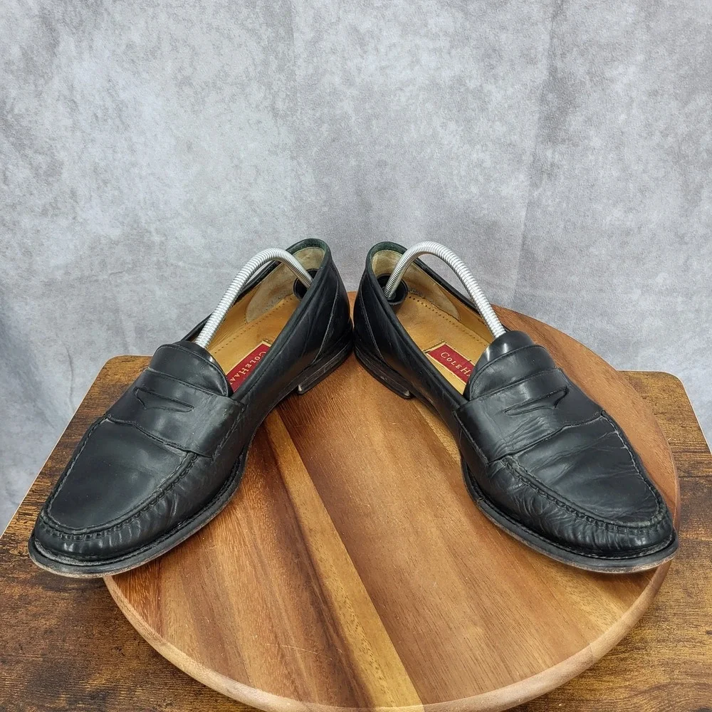 Cole Haan Penny Loafers Mens 11.5 Black Leather Slip‎ On Shoes C02507